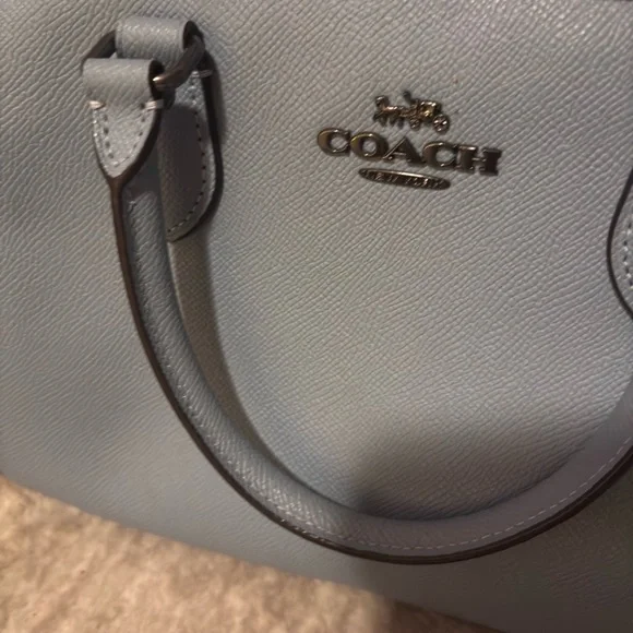 COACH Rowan Satchel Sky Blue Leather - Picture 2 of 7